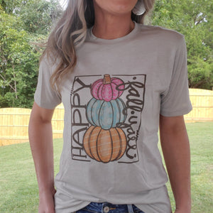 Brightly Stacked Pumpkins Tee