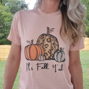 It's Fall Y'all Leopard Pumpkin Tee